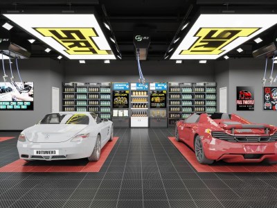 现代汽修店3D模型下载